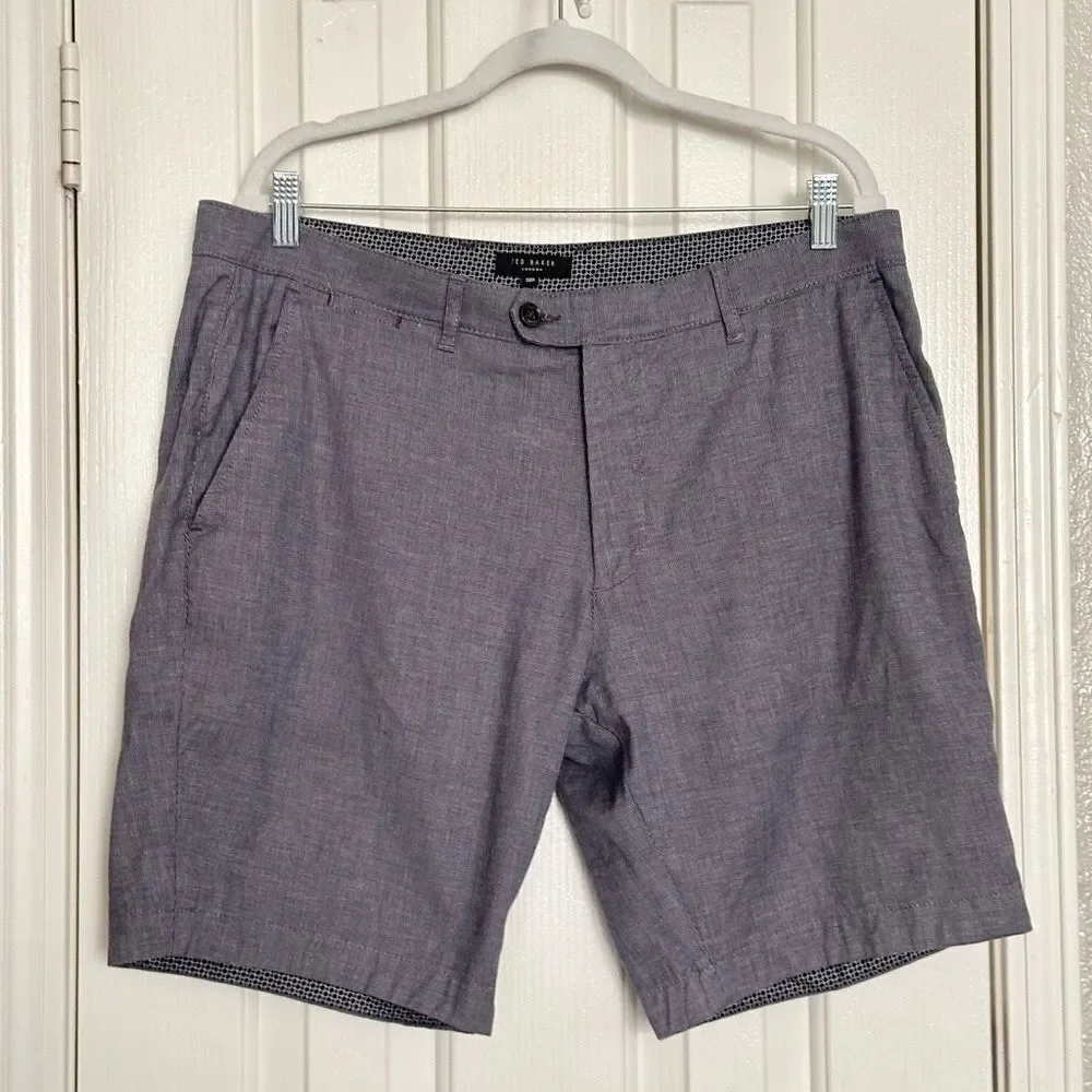 Ted baker men’s shorts size 38R - grey and white textured knit